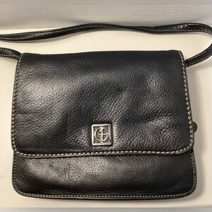 Gianni Bernini Leather Crossbody Black Purse Flaw